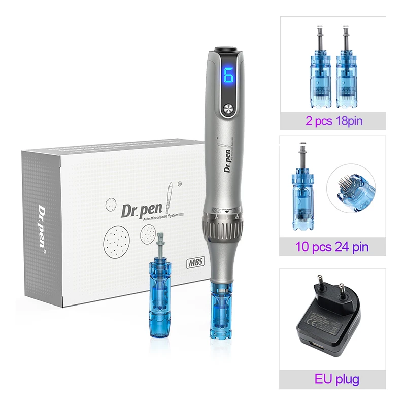 Dr. pen Ultima M8S Draadloze Professionele Derma Pen met 12-naald voor Haargroei Microneedle Therapie Anti Terugstroom Micro Pen