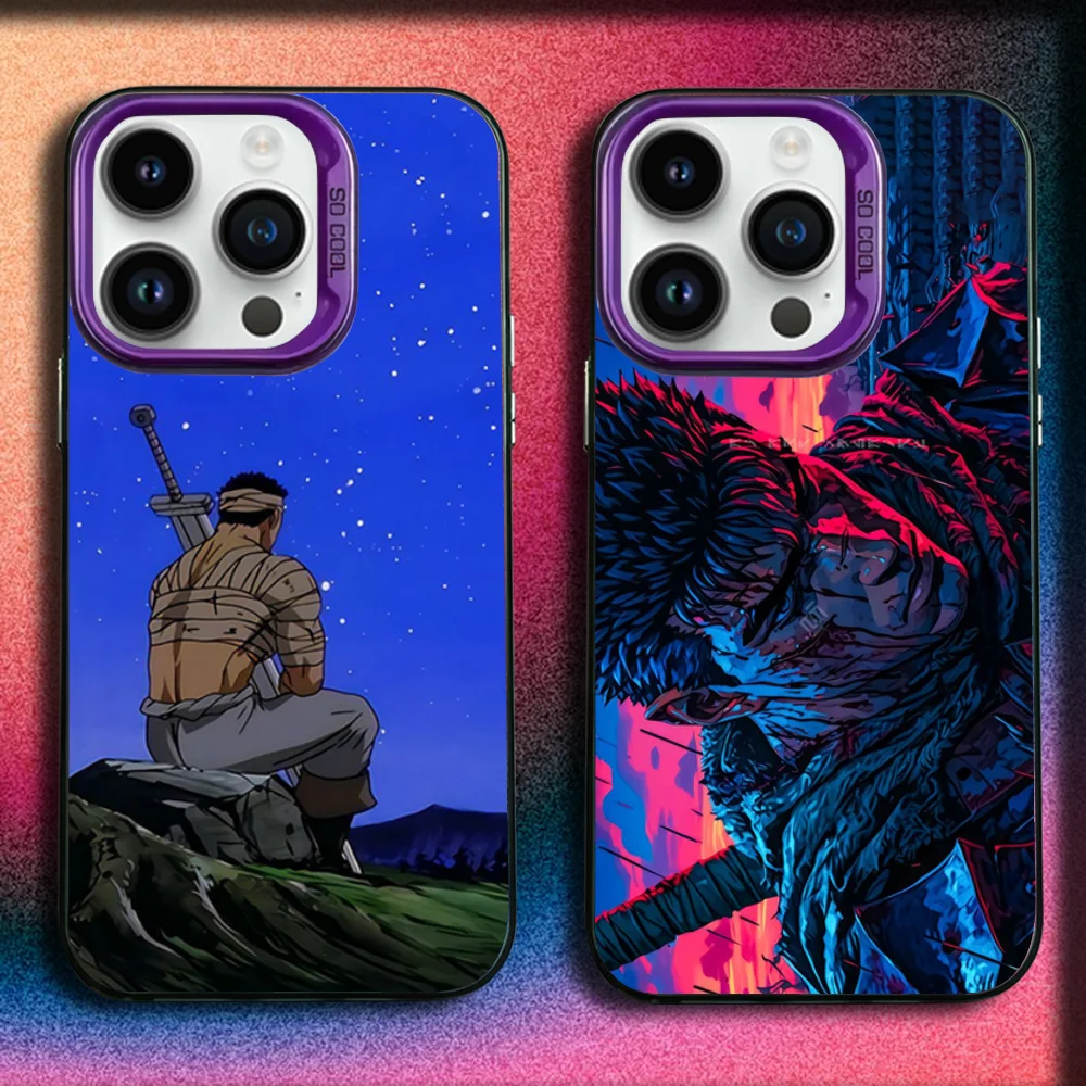 

Cartoon Manga B-BerserkS Phone Case For iPhone 16,15,14,13,12,11,Mini,Pro,E,MAX Purple Matte Silicone Cover
