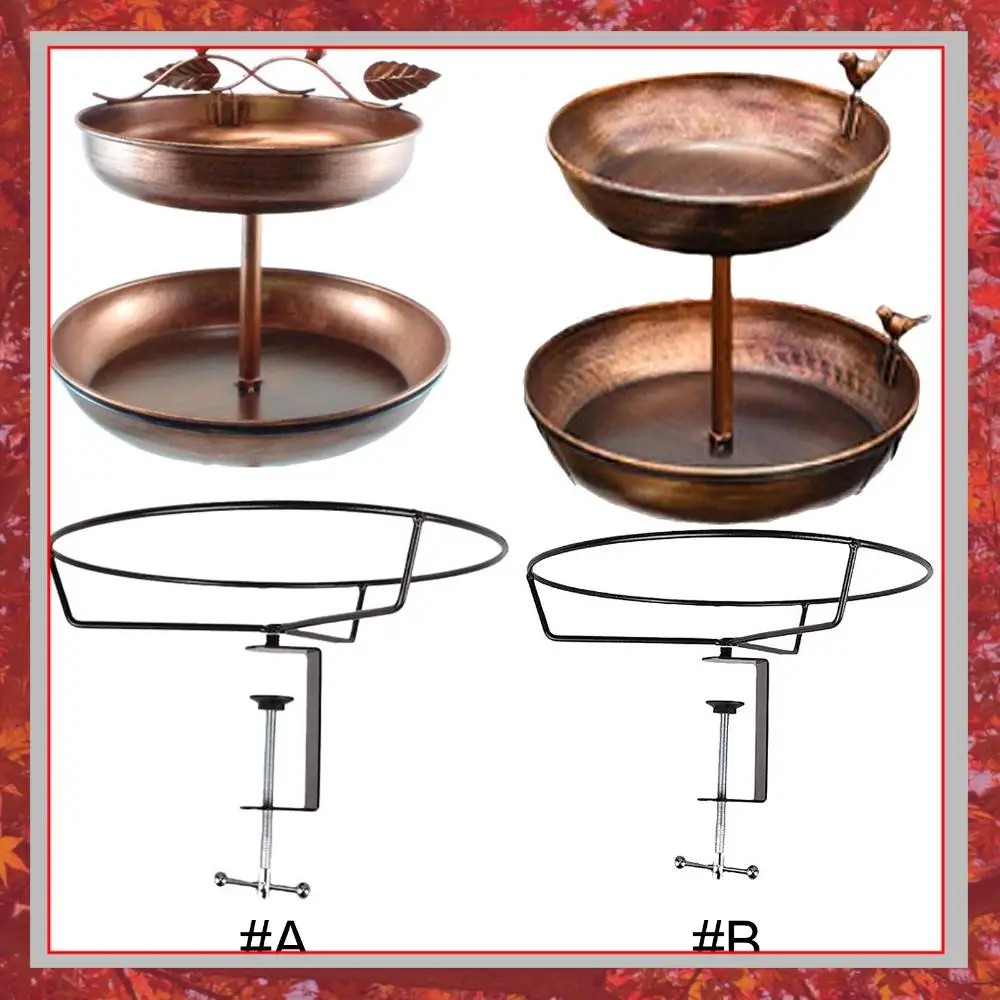 

Двухуровневая уличная кормушка для птиц с регулируемым креплением на перила, балкон, забор, для двора, сада, декоративная, с функцией ванночки для купания птиц