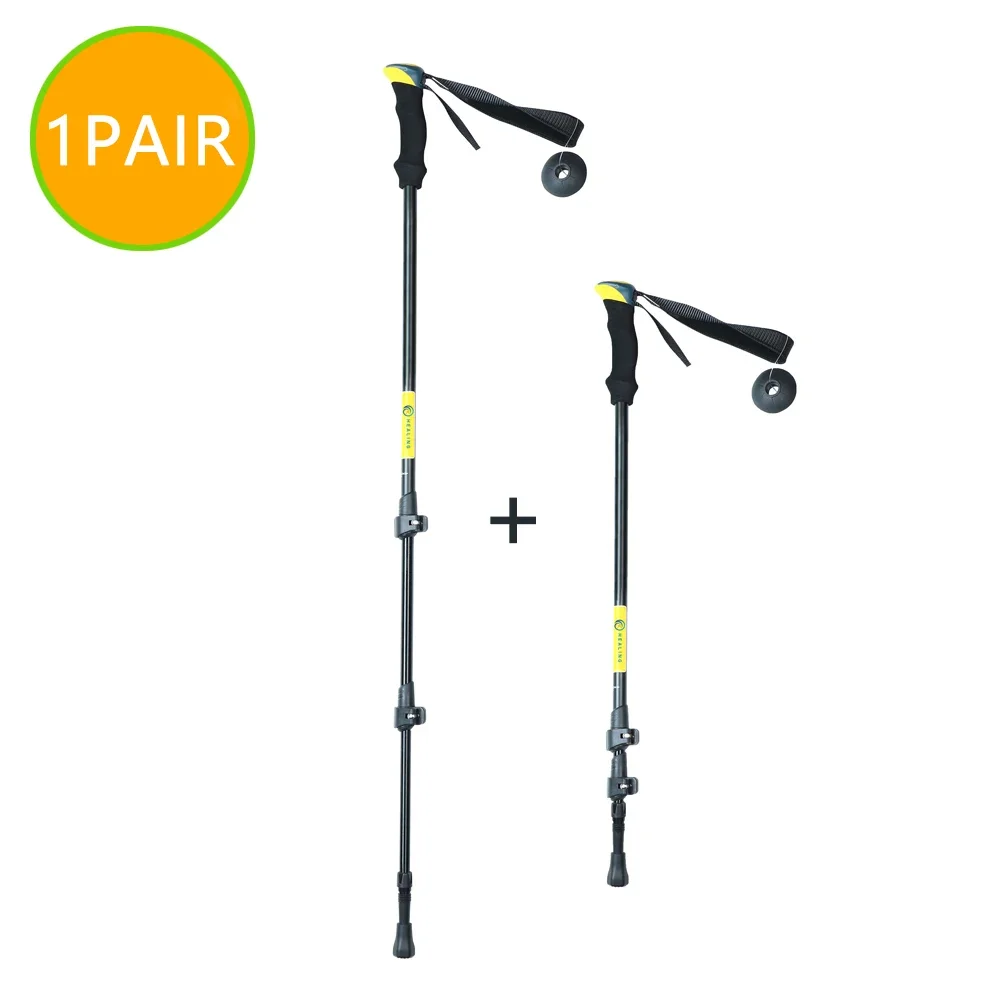 3 Sections Stick Walking Alpenstock Hiking Camping Equipment Hiking Stick Outdoor Folding Trekking Pole Stretching