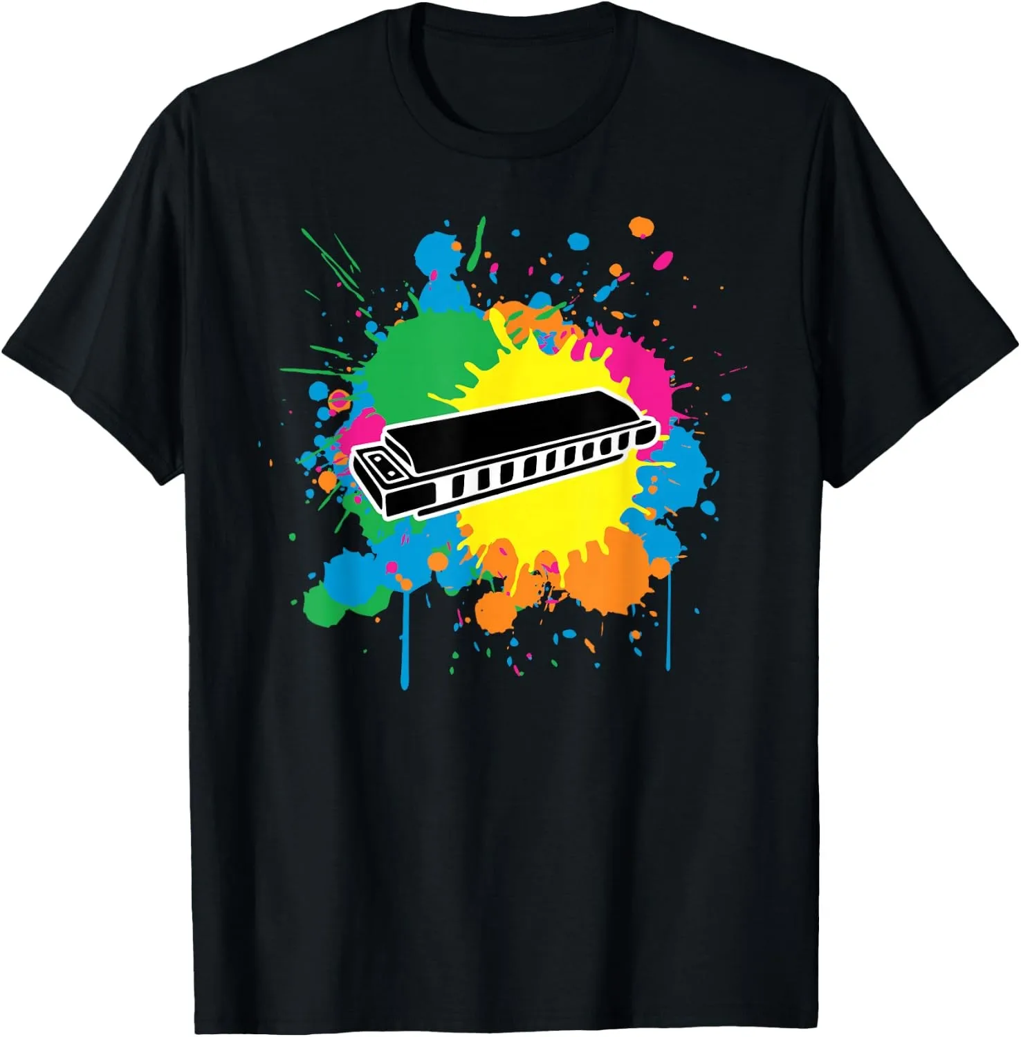 Blues Music Band Lover Harmonica Teacher T-Shirt Print Original Design Gifts T Shirts Print on Demand Mens Clothing Ropa Hombre