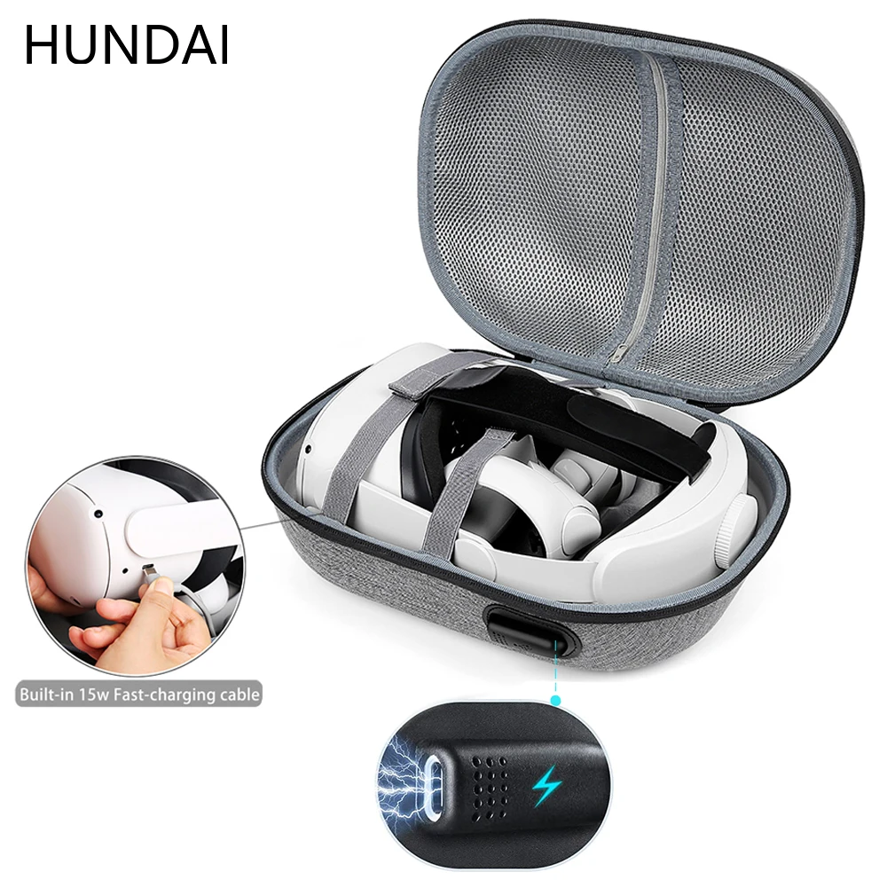 Compatible with Oculus Quest 2, Chargable Anti-Drop EVA Travel Storage Bag  Hard Carrying Case，Suitable for Travel and Storage