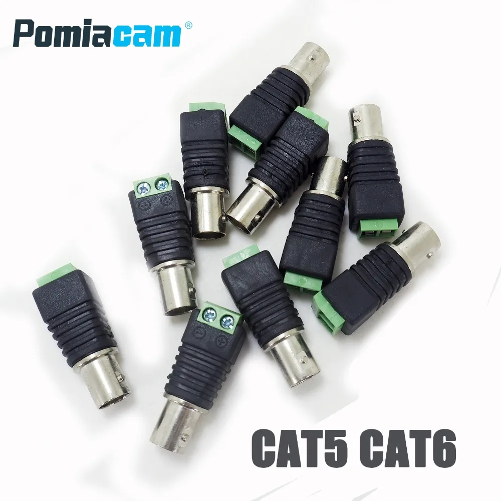 

B-G1 Freeshipping 10pcs BNC female Jack Video Balun Camera connectors BNC Connectors Coax Cat5 Cat6 BNC female CCTV Connector