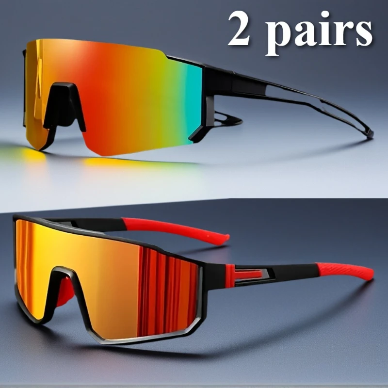 زوجان من نظارات الأفلام الملونة المحايدة ذات الطراز الرياضي، تصميم إطار كبير، مجموعات متعددة محايدة