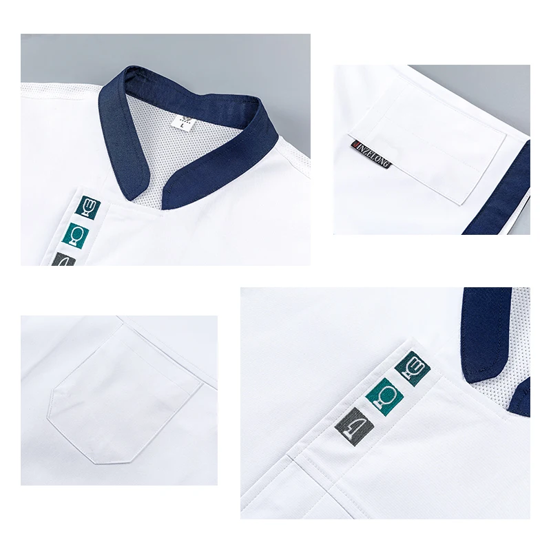 Professionele Keuken Outfit Zomer Korte Mouw Tops Restaurant Keuken Chef Jassen Cook Shirt Hotel Catering Ober Uniform