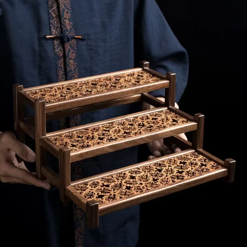 Walnut wood antique shelf, Chinese solid wood desktop decoration, precious antique multi treasure pavilion display shelf
