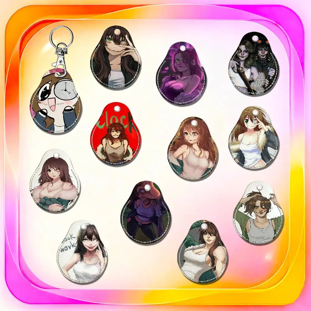 For Creepypasta Clockwork For Air Tag Case Card Holder Keychain ID Badge Credit Bank Access For AirTag Case Shell