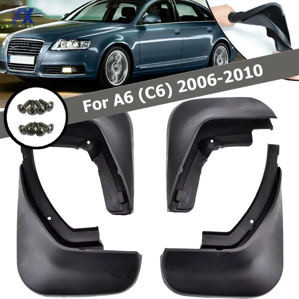 Set Fit For AUDI A6 C6 2006  2007 2008 2009 2010 Car Front Rear Mudguards Fender Flares Splash Guards Mud Flaps Accessories