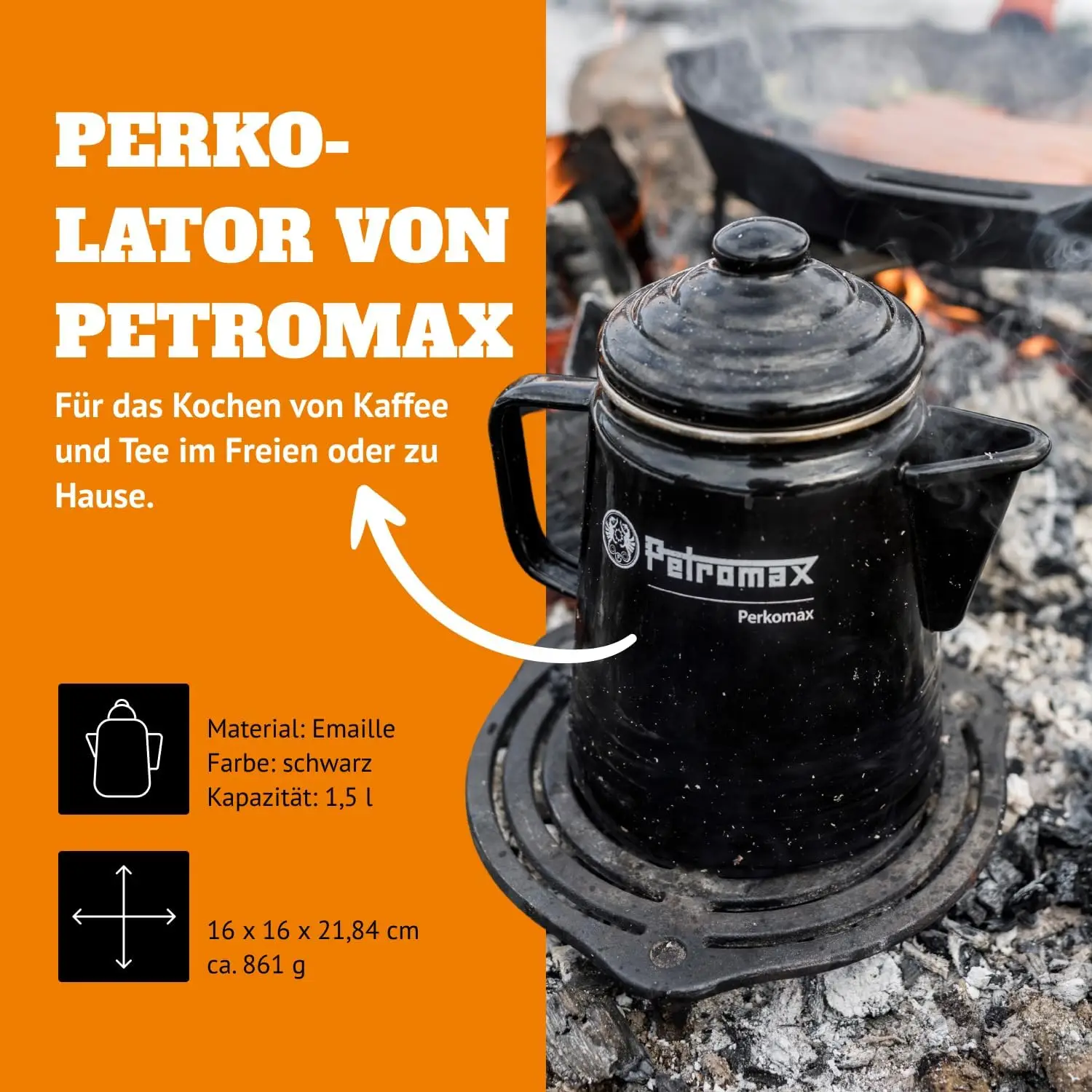 Caffettiera per tè e caffè, da utilizzare per interni/esterni per la cucina domestica o il falò, caffettiera e teiera in acciaio smaltato per la tua tas