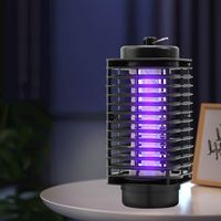 UV Night Light Electric Shock Mosquito Killer Lamp Physical Portable Trapping and Insect Killing Lamp Black LED Fly Traps Gift
