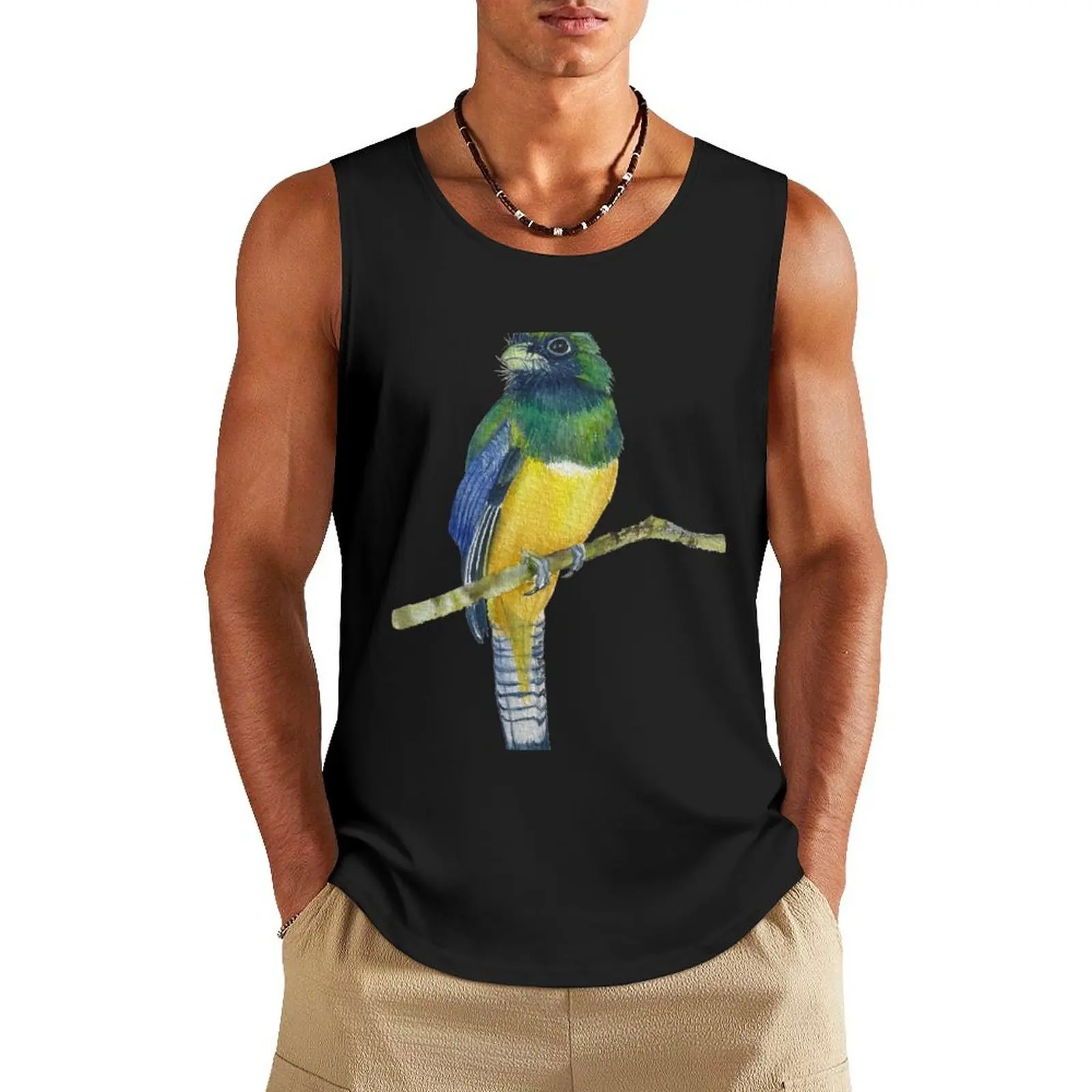 Желтая майка Bellied Trogon, спортивная одежда, мужская футболка для бодибилдинга, летняя мужская летняя футболка
