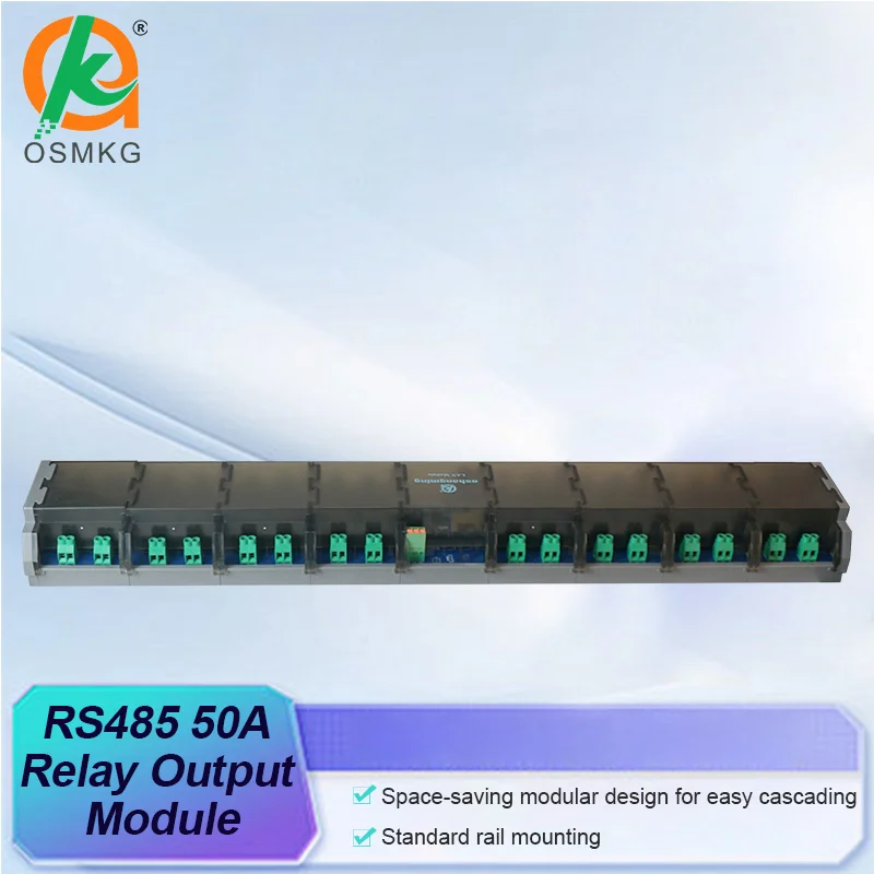 Oshangming 32 Channel Relay Output Module 50A Single Open Relay with RS485/LAN DC12/24V Modbus RTU/TCP for Industry Automation