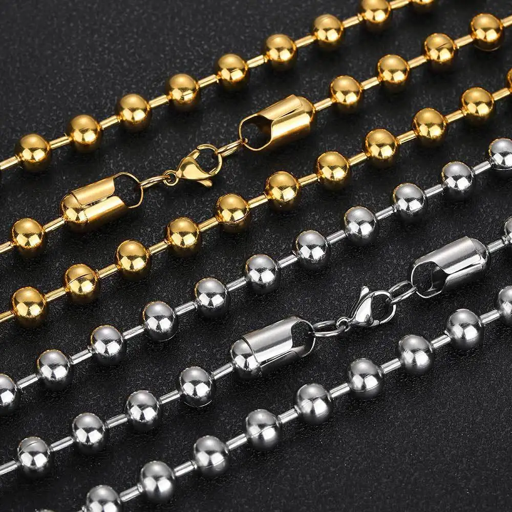 

8MM Circle Ball Chain Bling Bling Iced Out Stainless Steel Chain Zircon Necklace Hip Hop Jewelry SN011