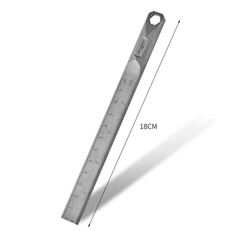 Titanium Alloy Multifunctional Ruler Crowbar EDC Equipment Hex Wrench Tool Outdoor Portable Key Pendant view 2