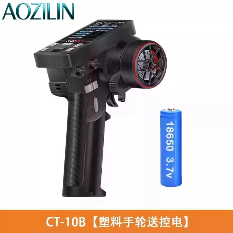 AOZILINHOTRC CT‑10B CT‑8B 10CH RC Transmitter, Color Screen Telemetry Radio with F08A Receiver for RC Car Boat Model Spare Parts