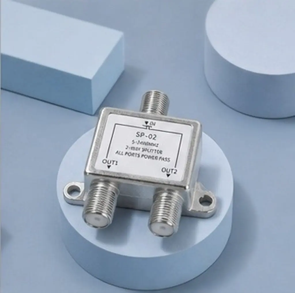 Coaxial Cable Splitter 5-2400Mhz 2 Way Rg6 Compatible Signal Splitter for Cable TV Satellite Amplifier Coaxial Accessory