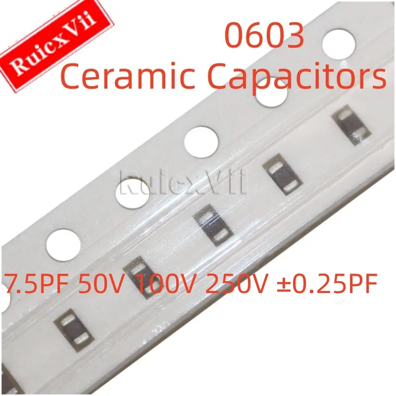 

(100 шт.) 0603 100 пФ 50 в 250 В 1608 В ± ПФ 7R5C COG SMD керамические конденсаторы