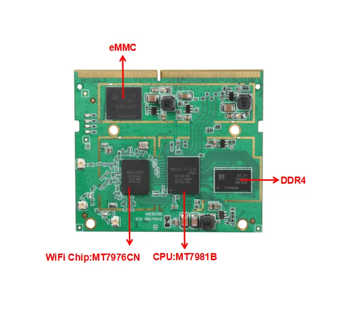 MT7981B AX3000Mbps WIFI6 802.11ax Dual Band Router Module wi-fi 6 2.5Gpbs Etherne Port M2 interface WIFI 6 Module