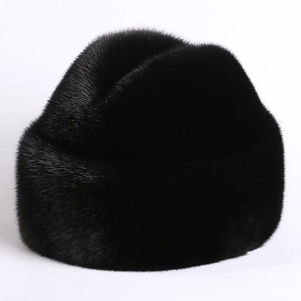 Cozy Winter Hat Winter Men's Imitation Fur Hat Thickened Plush Coldproof Windproof Outdoor Fashion Accessory Men Winter Hat