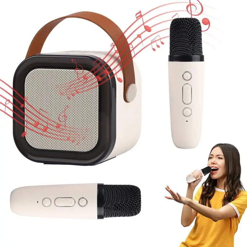 

Portable Karaoke Machine Mini Karaoke Toys With Disco Lights Speaker With 2 Mics Karaoke Speaker Portable Music Toy For Kids