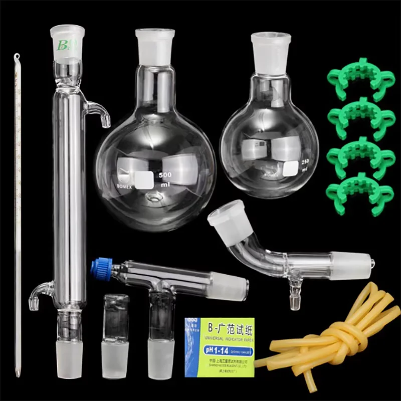 

13-piece set of 500 ml glass distillation device chemical laboratory glassware