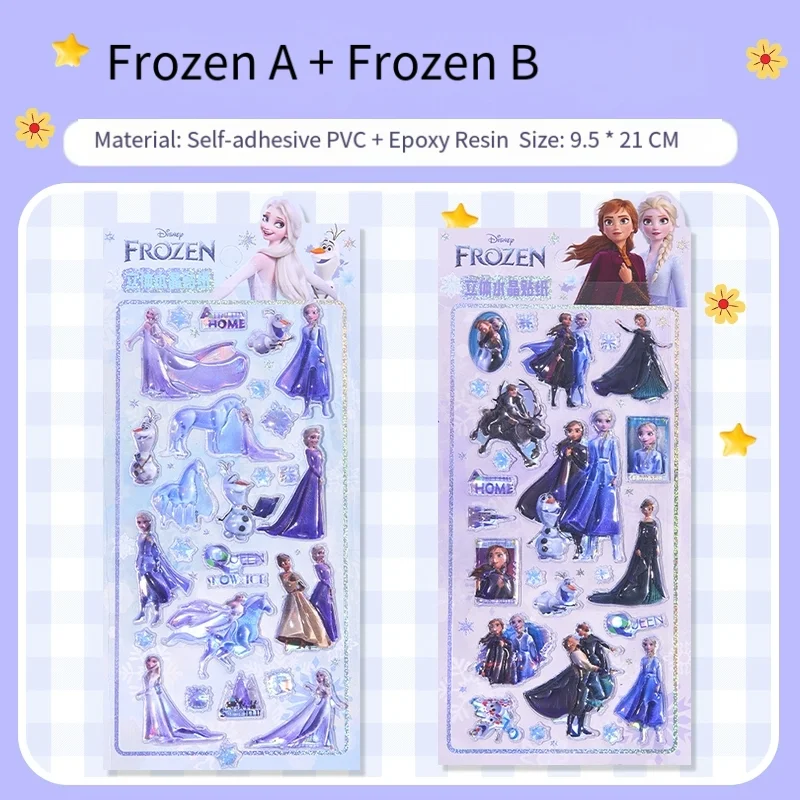 Zimowe Disneya Śliczne Zabawne Naklejki Chłopak Dziewczyna Wypukłe Kryształowe Kreskówkowe Naklejki na Komputer Kreatywność Zimowe Naklejki DIY Dekoracje Nowy Model