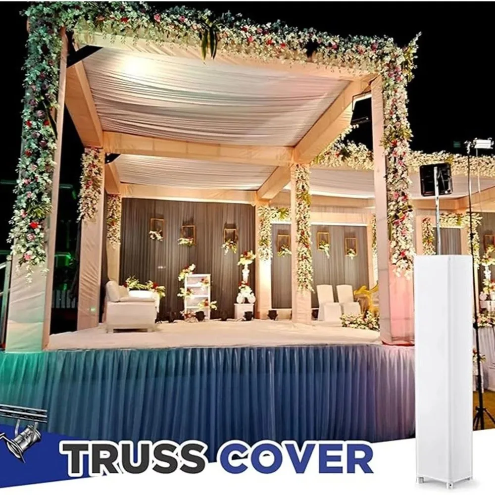 2pcs Portable Elastic Fabric Truss Cover 2M Easy Installation Exhibition Stand Cover Decorative Truss Sock Wedding Stage Decor