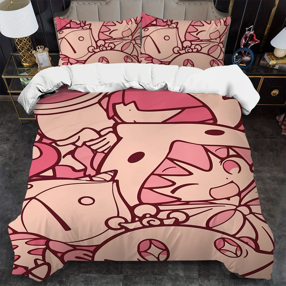 P-Puyo Game P-Puyo Duvet Cover Set Home Style Bedding Soft Laundry Cotton Bed 3 Piece Set Student Dormitory Gift