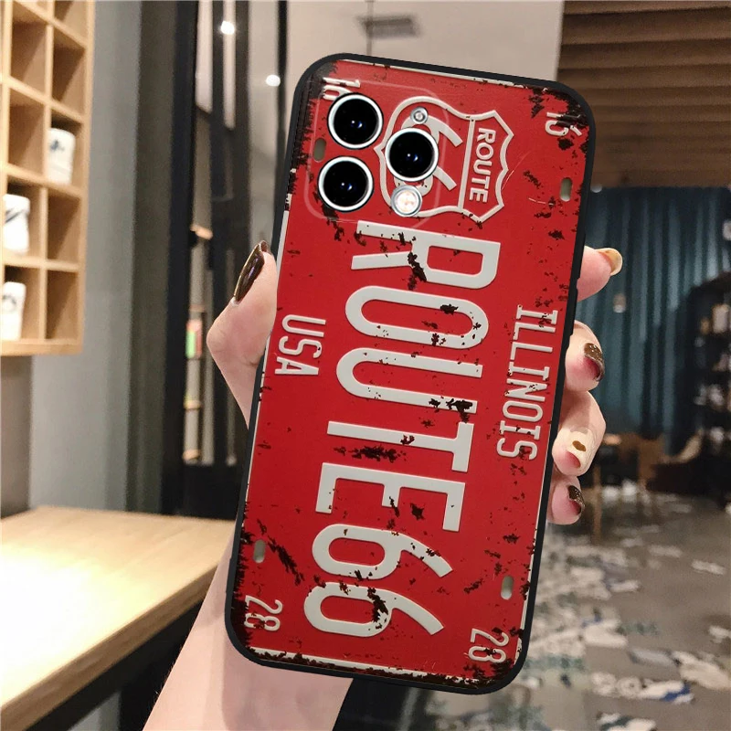 Phone Case For iPhone 17 Pro Max Air 16 15 14 13 Pro Max 15 16 Pro 15Plus SE Retro License Plate  Mobile Phone Case Funda