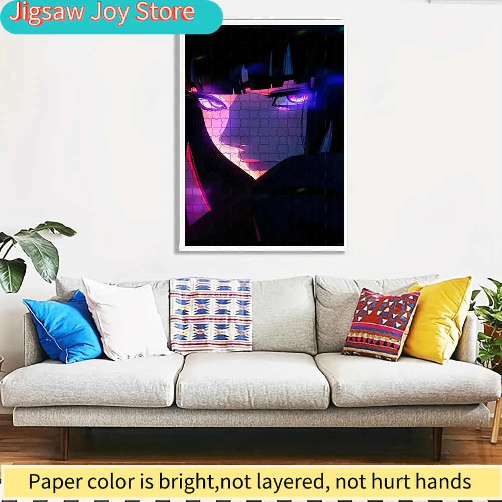 

Akame Ga Kill Akame Paper Puzzle, Stunning Anime Art of Akame with Glowing Purple Eyes and Neon Cyberpunk Background, Premium Pa