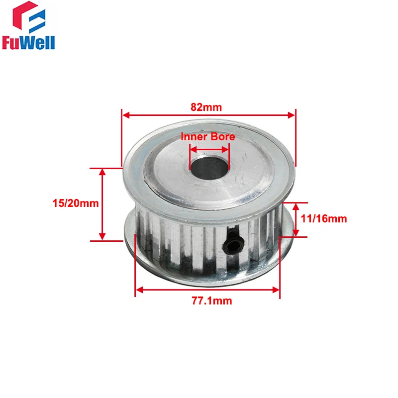 Imagem -05 - Alumínio Cinto Roda Sincronismo Síncrono Correia Polia af Forma Correia Dentada para xl Largura 11 mm 16 mm Xl48t