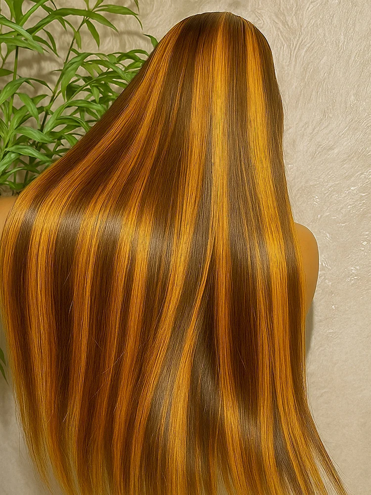 

P427 Highlight Ombre Wigs Bone Straight 13x4 Transparent Lace Front Wig 16-32 Inches Brazilian 100% Human Hair Lace Frontal Wig