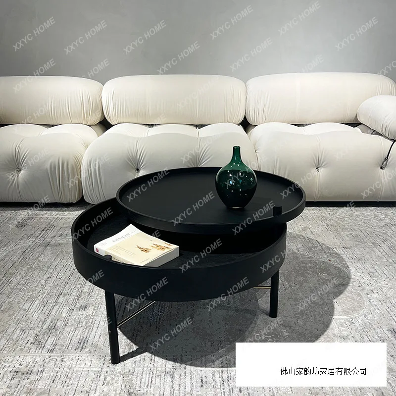 XX LX light luxury desktop small apartment coffee table multi-functional combination rotating storage solid wood