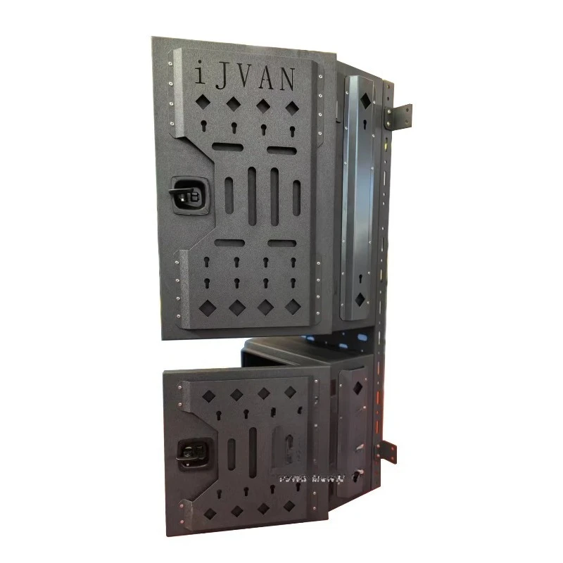 Heavy Duty Aluminum Toolbox with Secure Lock Van Rear Storage Box for RV Pickup Outdoor Use