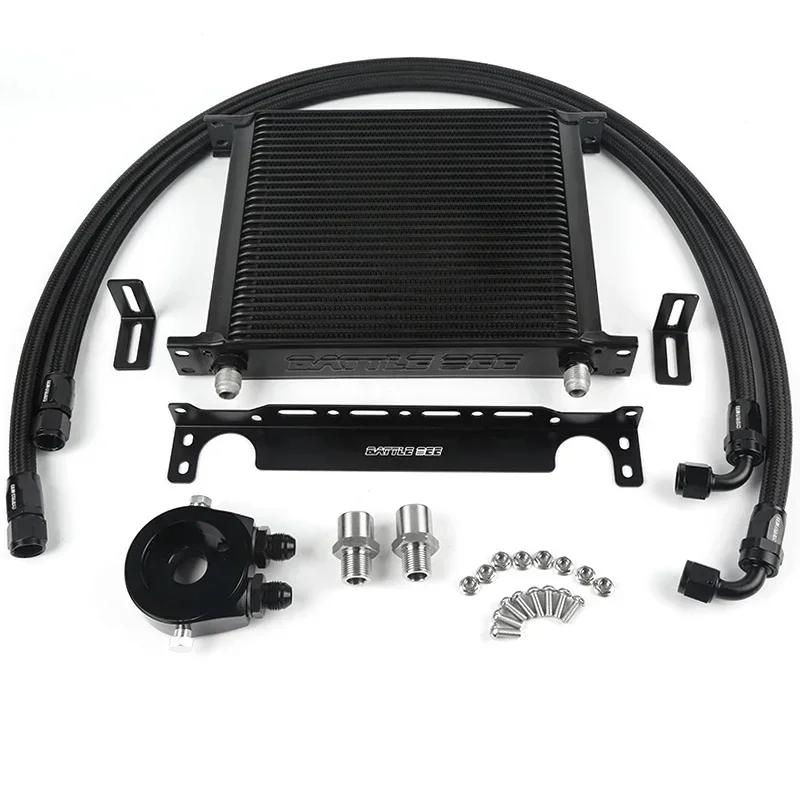 

Universal 30 Rows Engine Oil Cooler Kit Aluminum 6061-T6 Oil Cooler British Style BB-OCK-707