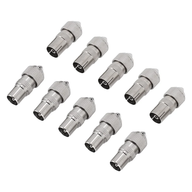 ABGR-10Pcs (5 × ذكر، 5 × أنثى) محول موصلات الكابلات المحورية للتلفزيون