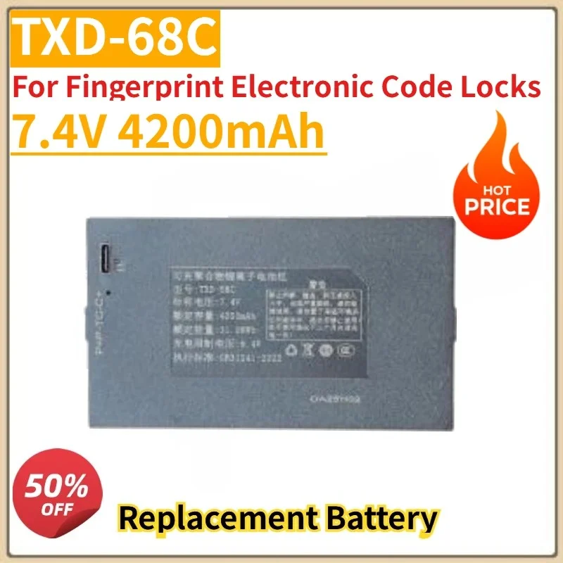 

New 7.4V 4200mAh TXD-68C Smart Door Lock Lithium Battery Universal C+ C-T P-P+ Interface for Fingerprint Electronic Code Locks