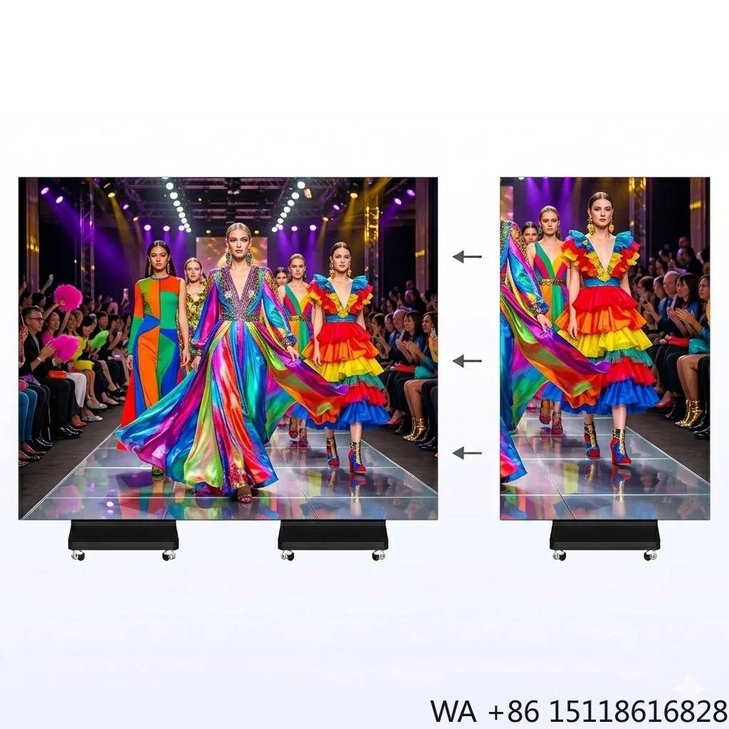 MWE Tri-Fold Led Poster Digital Signage P1.86 Indoor Rental Exhibition Flight Case 1 Year Warranty 600CD Brightness Multi-CMS
