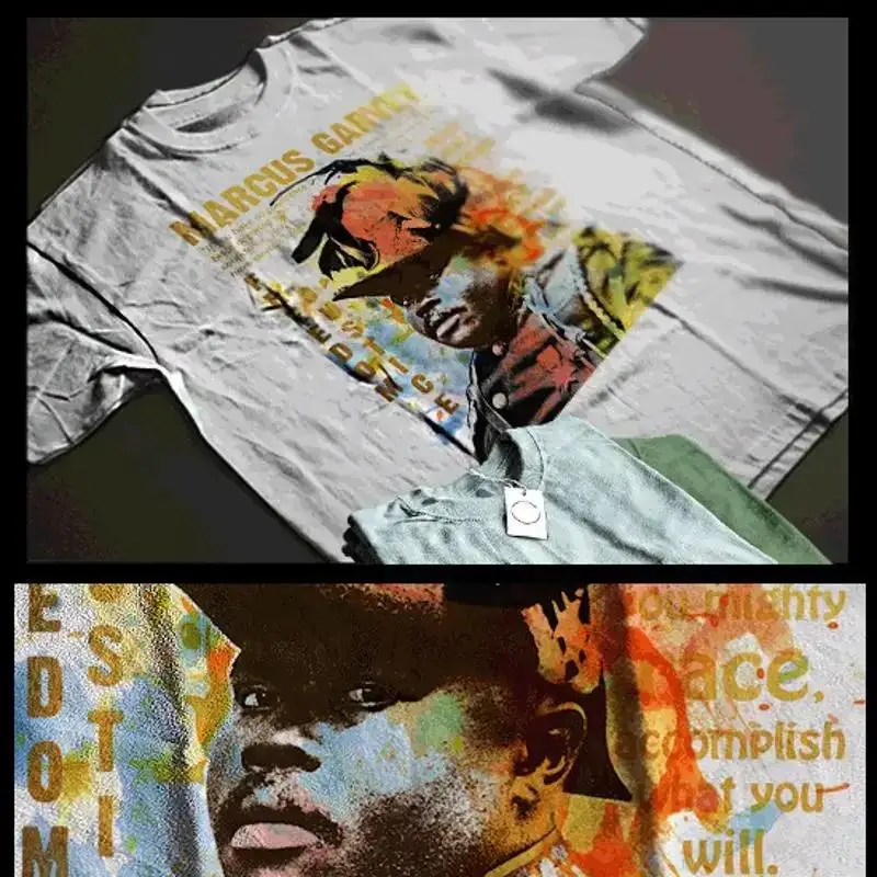 Marcus Garvey T Shirt Abstract Art Collage With Black History Pan African Quote
