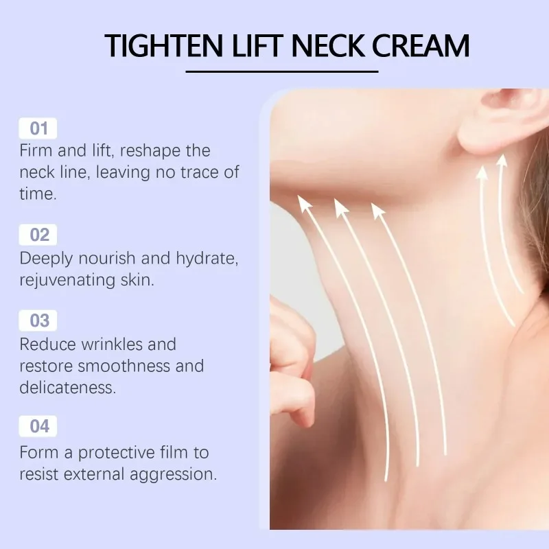 Lift Straighten Neck Cream hellt feine Linien auf, hellt Firms auf, nährt den Hals, aufhellende, glättende Feuchtigkeitscreme, Halscreme