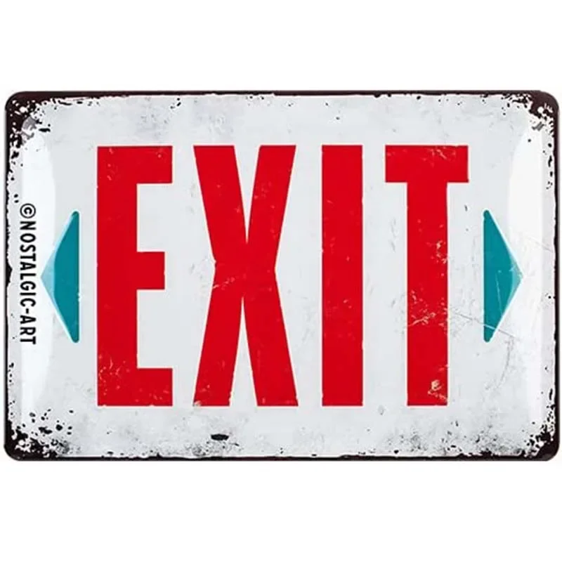 Nostalgic-Art Retro Tin Sign –  Exit – Gift idea for fans of nostalgia, Metal Plaque, Vintage design for wall decor