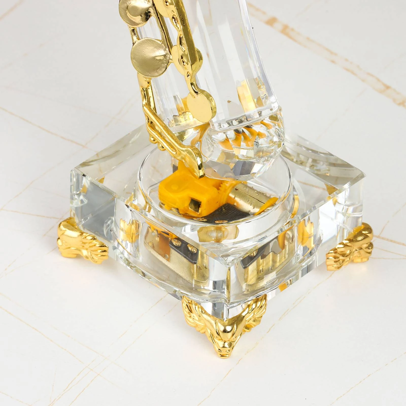 Crystal Saxophone Model Realistic Design Mini Saxophone Ornament Decorative Instrument Figurine Luxury Look Home Decor