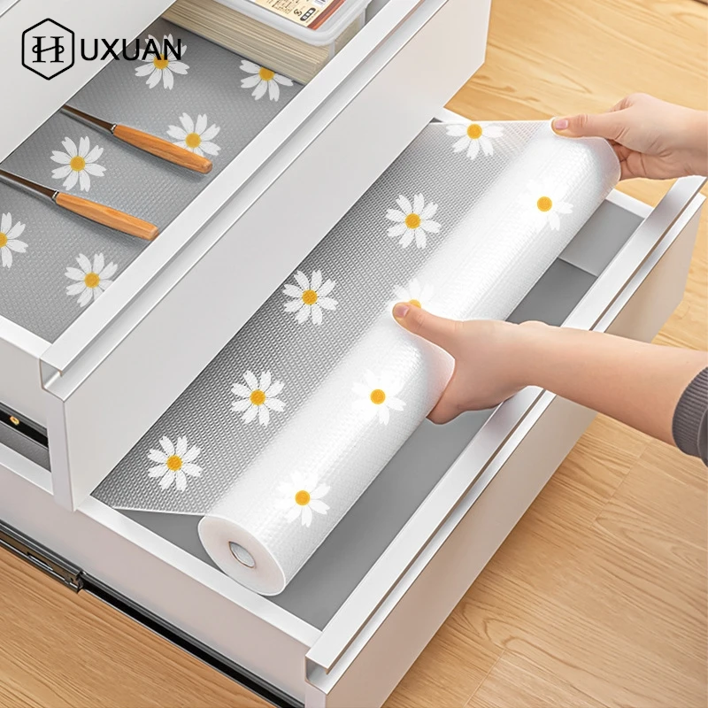 

EVA Cabinet Mat Reusable Drawer Liners Non-slip Refrigerator Mat Fridge Waterproof Moisture-proof Drawer Mat