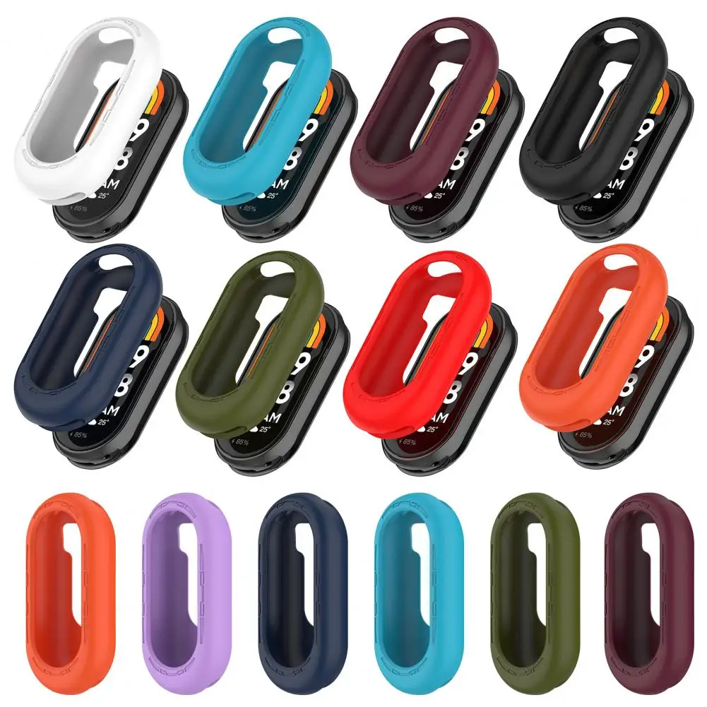 غطاء واقي ملون من السيليكون لساعة Mi Band 8 ، قشرة مضادة للخدش مع فتحات دقيقة ، علبة سوار معصم ، حماية مناسبة ، سهلة