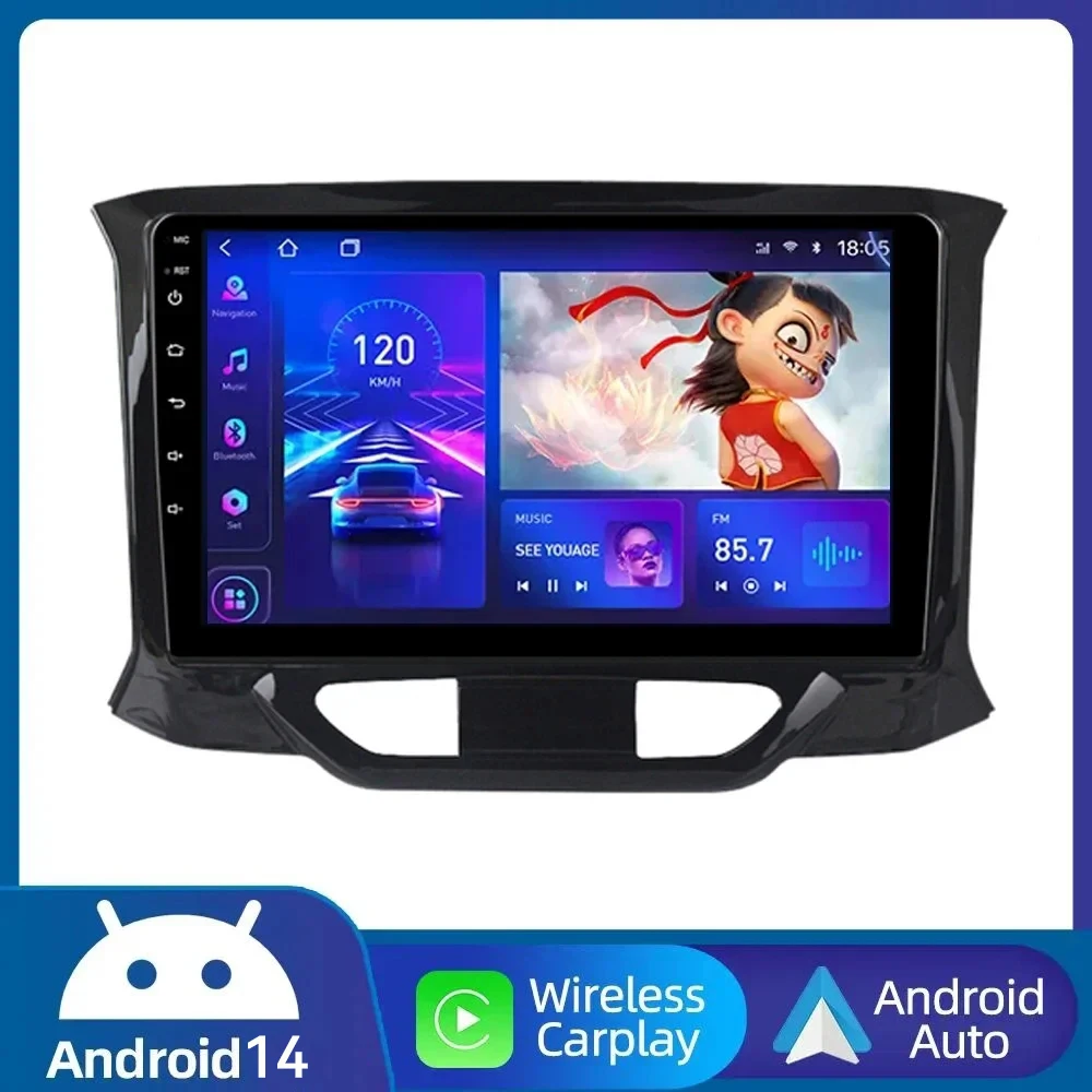 

9" 4G+WiFi DSP wireless Carplay 2din Android 14.0 Car Radio Multimidia Video Player GPS Navigation For LADA X Ray Xray 2015-2019