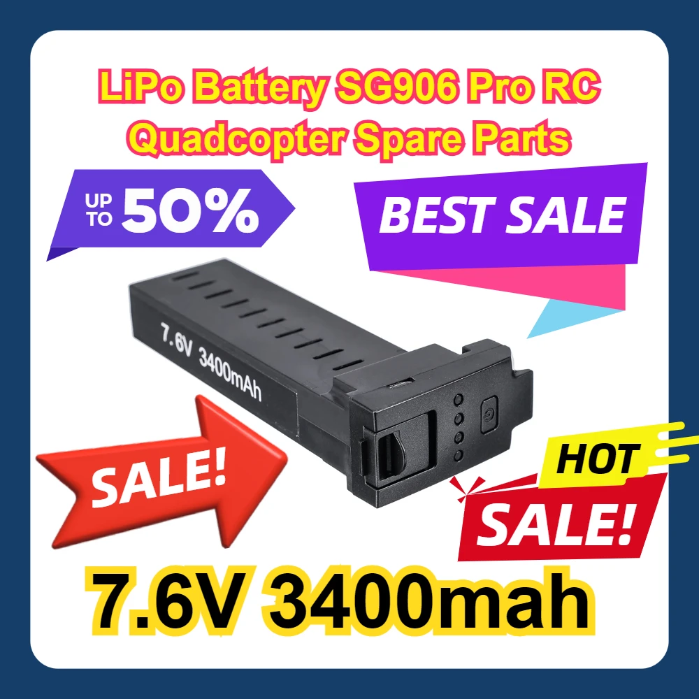 

7.6V 3400mah LiPo Battery SG906 Pro RC Quadcopter Spare Parts