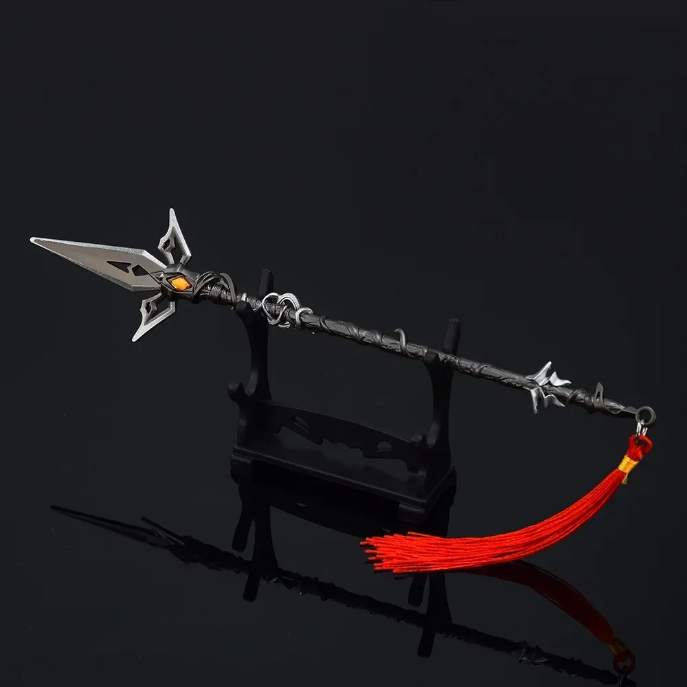 Perfect World Anime Peripheral 22cm Desert Thunder War Spear Weapon Model Metal Katana Blunt Knife Samurai Ornaments Boys Toys