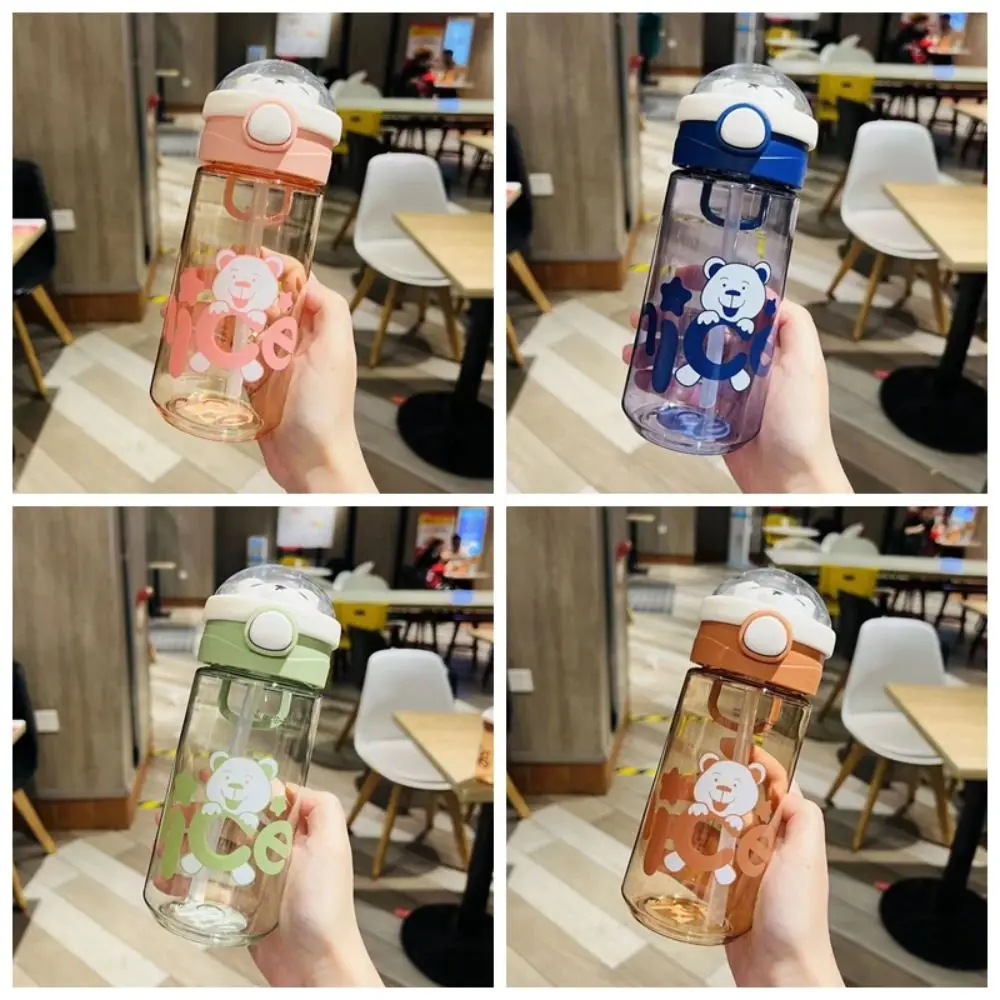 Creative Transparent Plastic Water Bottle Portable 550/650ml Portable Sport Tea Cup Plastic Cute Kids Water Bottle Kids