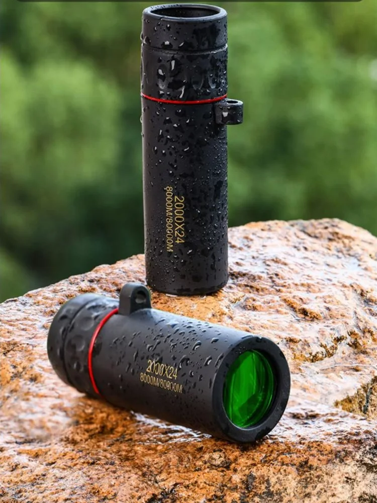 Telescópio monocular hd 2000x24, mini telescópio portátil para celular com suporte para acampamento