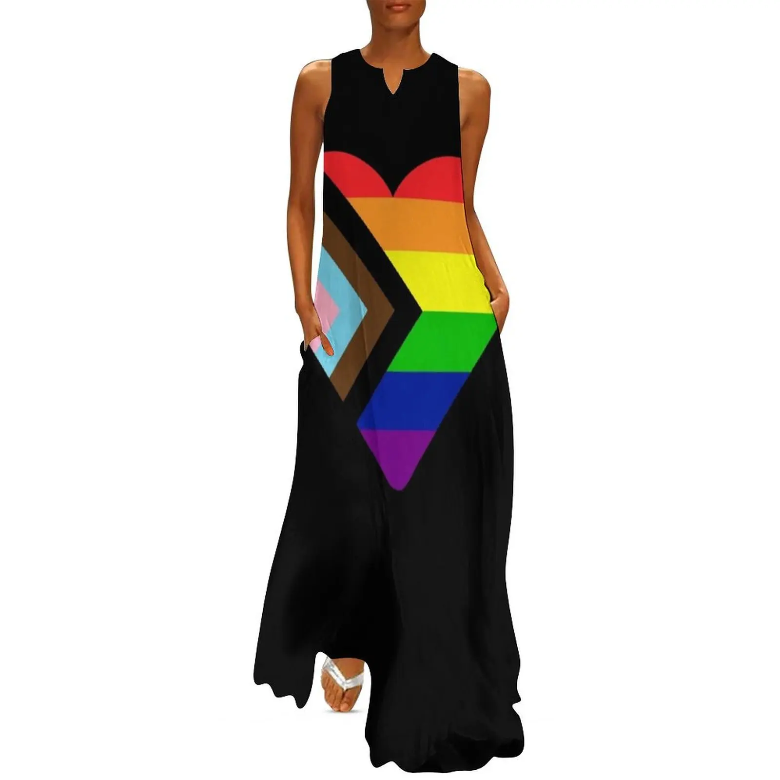 Progress Pride Flag Heart Long Dress summer dress women 2024 summer women